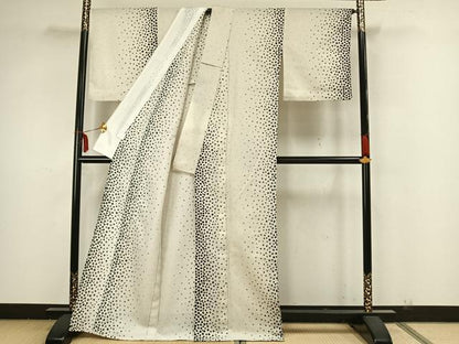 平和屋着物▽小紋 単衣 水玉 洗える着物 AAAZ1634fy