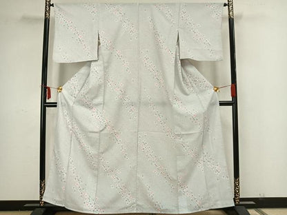 平和屋着物▽小紋 単衣 舞花文 洗える着物 AAAZ1637fy