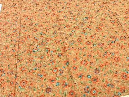 平和屋着物▽小紋 単衣 草花文 さんび謹製 洗える着物 AAAZ1639fy