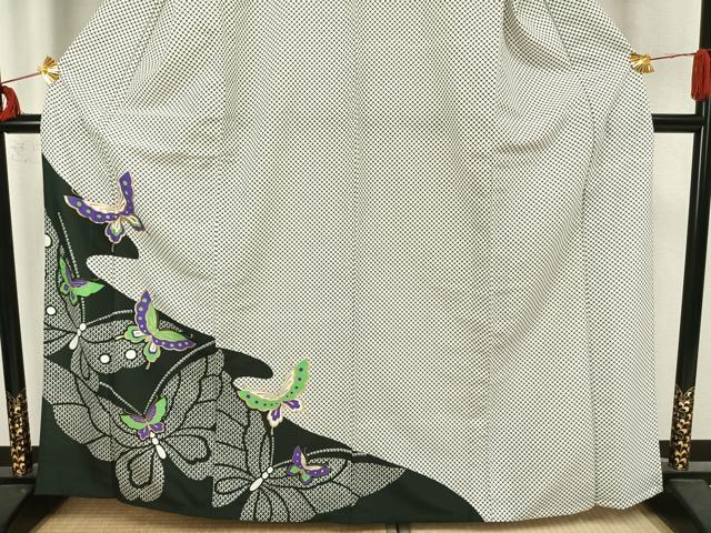 平和屋着物▽訪問着 単衣 舞蝶文 金彩 洗える着物 AAAZ1643fy