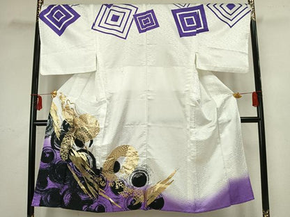 平和屋着物▽男性 訪問着 単衣 龍 金彩 洗える着物 AAAZ1644fy