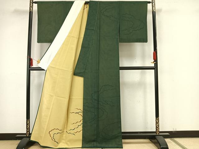 平和屋着物▽訪問着 無双 紗袷 紗×紗 雲取り文 正絹 逸品 未使用 AAAZ1645fy