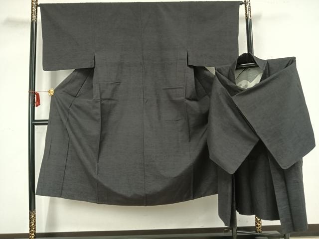 平和屋着物▽男性 紬 単衣 アンサンブル 仙斎茶色 正絹 逸品 AAAZ1647fy