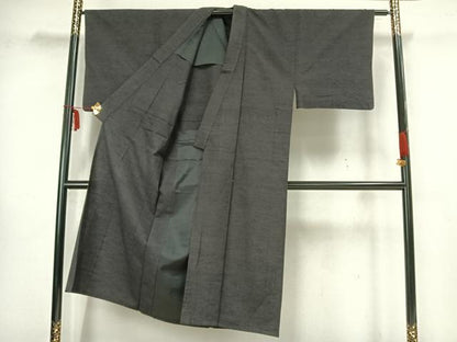 平和屋着物▽男性 紬 単衣 アンサンブル 仙斎茶色 正絹 逸品 AAAZ1647fy