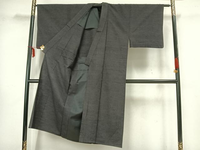平和屋着物▽男性 紬 単衣 アンサンブル 仙斎茶色 正絹 逸品 AAAZ1647fy