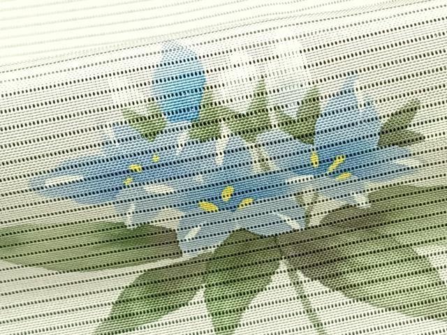 平和屋着物▽訪問着 無双 紗袷 紗×絽 手描き 草花文 正絹 逸品 AAAZ1652fy