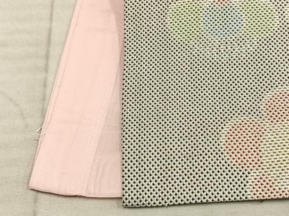 平和屋着物▽お召 単衣 亀甲花文 正絹 逸品 AAAZ1656fy