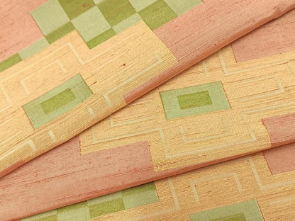 平和屋着物▽上質な紬 単衣 幾何学文 正絹 逸品 未使用 AAAZ1657fy