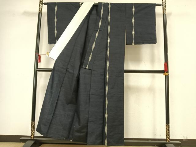 平和屋着物▽上質な紬 単衣 立涌文 正絹 逸品 未使用 AAAZ1659fy