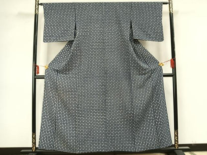 平和屋着物▽上質な小紋　単衣　抽象文様　正絹　逸品　AAAZ1660fy