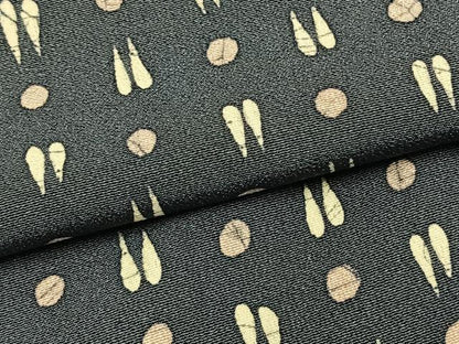 平和屋着物▽上質な小紋　単衣　抽象文様　正絹　逸品　AAAZ1660fy