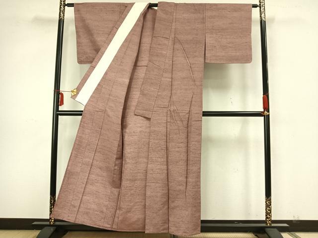 平和屋着物▽上質な紬 単衣 色無地 鴇浅葱色 正絹 逸品 未使用 AAAZ1663fy