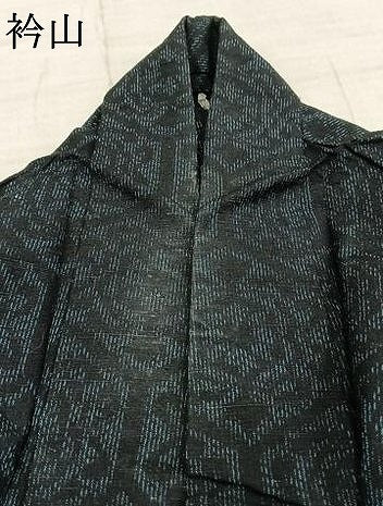平和屋着物▽上質な紬 単衣 亀甲文様 正絹 逸品 AAAZ1664fy