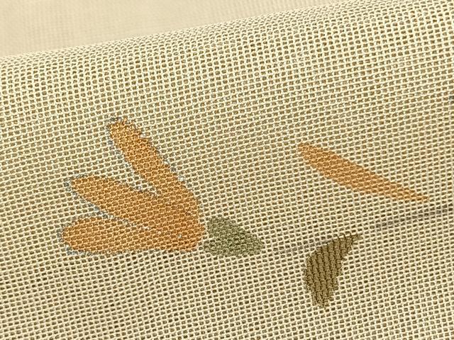 平和屋着物▽訪問着 無双 紗袷 紗×紗 手描き 草花文 銀彩 正絹 逸品 AAAZ1671fy