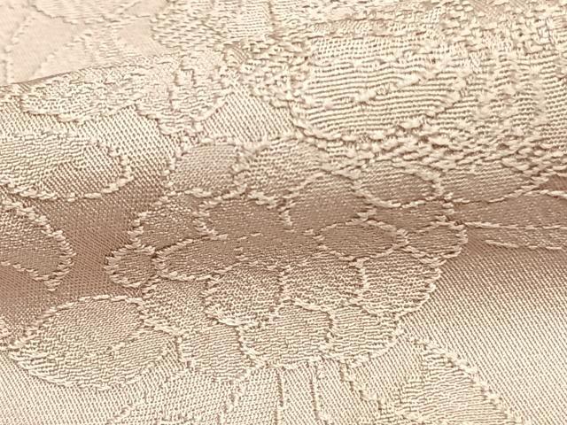 平和屋着物▽京加賀友禅 百貫達雄監修 色無地 単衣 草花地紋 鴇鼠色 正絹 逸品 AAAZ1672fy