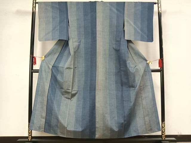 平和屋着物▽上質な紬 単衣 間道 正絹 逸品 AAAZ1673fy
