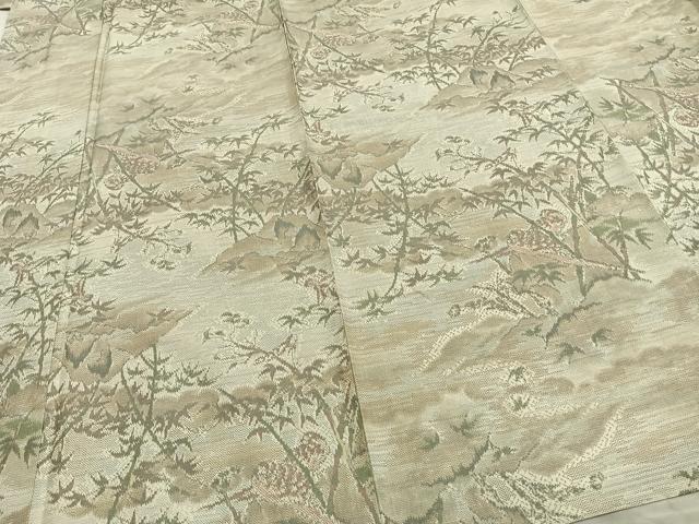 平和屋着物▽本場大島紬 単衣 風景文 正絹 逸品 AAAZ1676fy