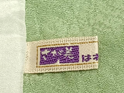 平和屋着物▽上質な色無地　単衣　紋意匠　夏虫色　さが美扱い　正絹　逸品　AAAZ1677fy