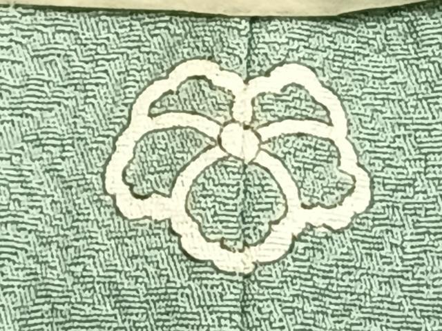 平和屋着物▽上質な色無地 単衣 丹後ちりめん 千草色 反端付き 正絹 逸品 AAAZ1679fy