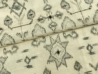 平和屋着物▽上質な紬　単衣　横段文　正絹　逸品　AAAZ1680fy