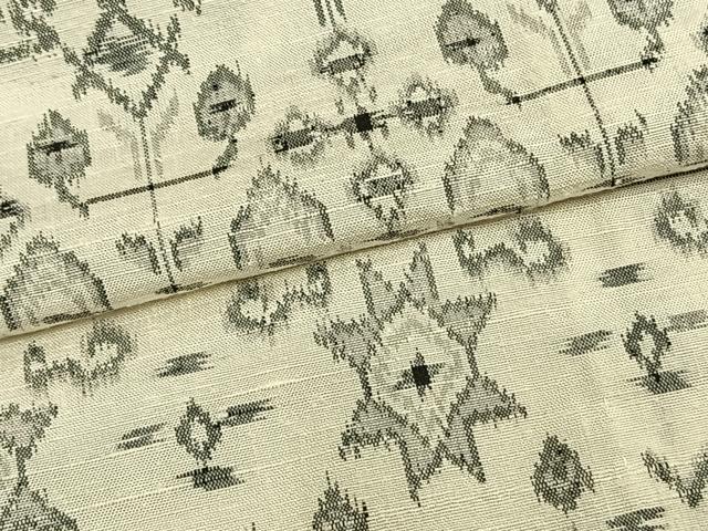 平和屋着物▽上質な紬　単衣　横段文　正絹　逸品　AAAZ1680fy