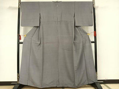 平和屋着物▽上質な色無地 単衣 薄墨色 正絹 逸品 AAAZ1683fy