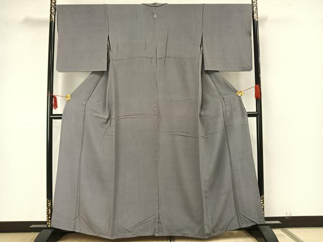 平和屋着物▽上質な色無地 単衣 薄墨色 正絹 逸品 AAAZ1683fy