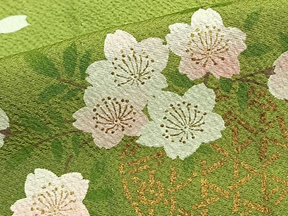 平和屋着物▽訪問着 単衣 枝花文 暈し染め 金彩 正絹 逸品 AAAZ1687fy