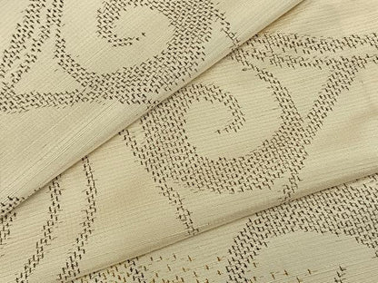 平和屋着物▽上質な紬 単衣 唐草文 正絹 逸品 AAAZ1688fy