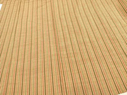 平和屋着物▽上質な紬 単衣 縞 反端付き 正絹 逸品 AAAZ1690fy