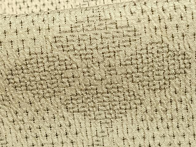 平和屋着物▽本塩沢　単衣　110亀甲　幾何学花文　正絹　逸品　AAAZ1692fy
