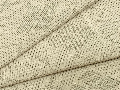 平和屋着物▽本塩沢　単衣　110亀甲　幾何学花文　正絹　逸品　AAAZ1692fy
