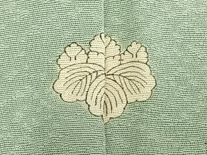 平和屋着物▽豪華色留袖 単衣 色無地 雲取り吉祥花地紋 青磁鼠色 正絹 逸品 未使用 AAAZ1695fy
