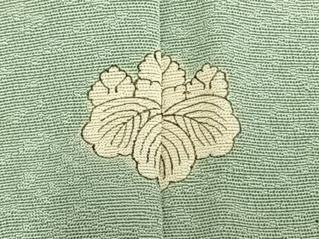 平和屋着物▽豪華色留袖 単衣 色無地 雲取り吉祥花地紋 青磁鼠色 正絹 逸品 未使用 AAAZ1695fy