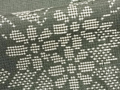 平和屋着物▽本場大島紬 単衣 草花文 黒地 正絹 逸品 AAAZ1697fy