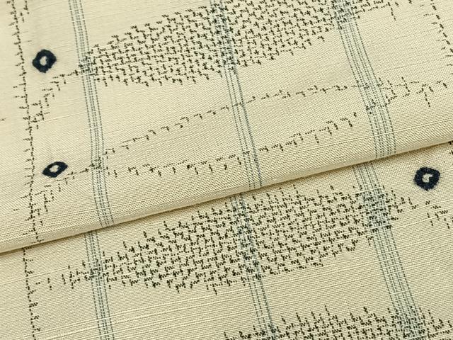 平和屋着物▽上質な紬　単衣　葉間道　正絹　逸品　AAAZ1700fy