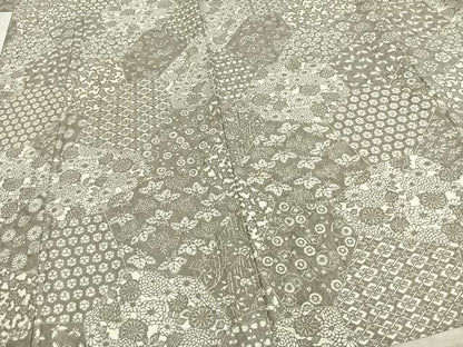 平和屋着物▽上質な小紋 単衣 切嵌花文 正絹 逸品 AAAZ1701fy