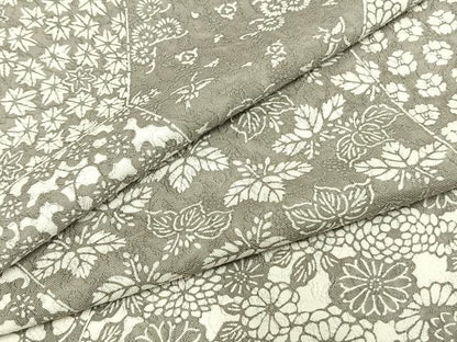 平和屋着物▽上質な小紋 単衣 切嵌花文 正絹 逸品 AAAZ1701fy
