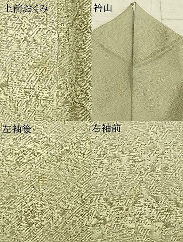 平和屋着物▽人間国宝 岩野市兵衛 色無地 単衣 紋意匠 若芽色 正絹 逸品 AAAZ1703fy