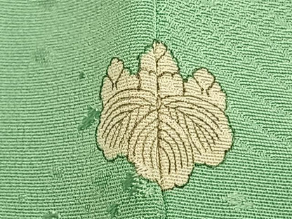 平和屋着物▽上質な色無地 単衣 舞鳥地紋 若竹色 正絹 逸品 未使用 AAAZ1705fy