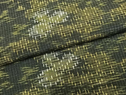 平和屋着物▽上質な紬　単衣　草花文　正絹　逸品　AAAZ1710fy