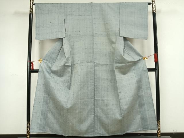 平和屋着物▽上質な紬　単衣　霞文　正絹　逸品　AAAZ1712fy
