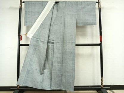 平和屋着物▽上質な紬　単衣　霞文　正絹　逸品　AAAZ1712fy