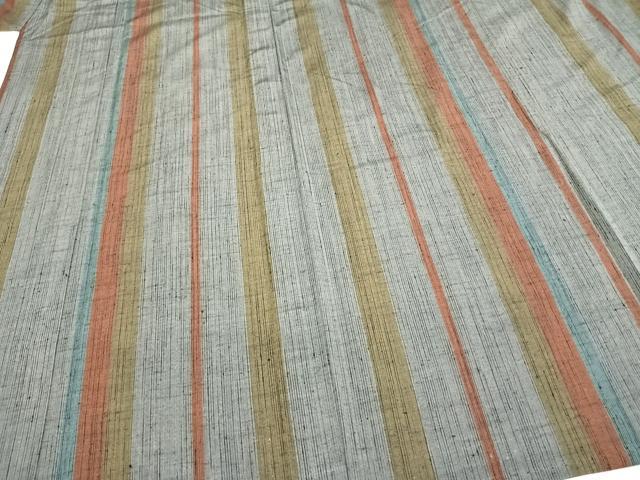 平和屋着物▽上質な紬 単衣 間道 正絹 逸品 AAAZ1713fy
