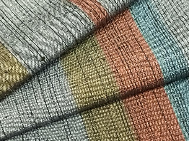 平和屋着物▽上質な紬 単衣 間道 正絹 逸品 AAAZ1713fy