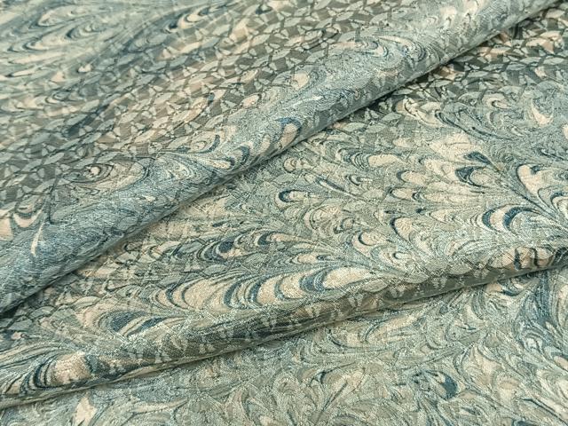 平和屋着物▽上質な小紋 単衣 墨流し文様 正絹 逸品 AAAZ1714fy