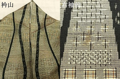 平和屋着物▽上質な紬 単衣 立涌文 正絹 逸品 AAAZ1717fy