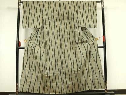 平和屋着物▽上質な紬 単衣 立涌文 正絹 逸品 AAAZ1717fy