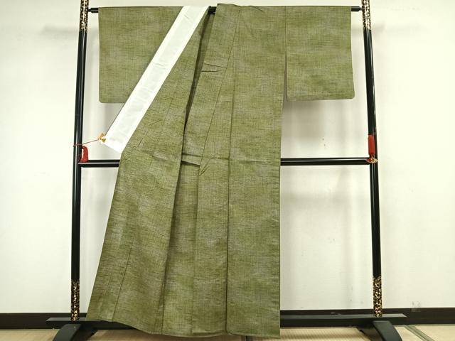 平和屋着物▽上質な紬 単衣 縞 正絹 逸品 AAAZ1720fy