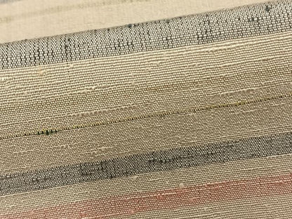 平和屋着物▽上質な紬 単衣 横縞 正絹 逸品 AAAZ1721fy
